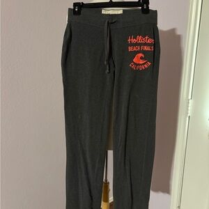 Hollister Charcoal Joggers with Vibrant Orange Print. Size XS